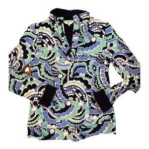 Crown &‎ Ivy Jacket  Sz XS  BLUE Polkadots Pull Over athletic